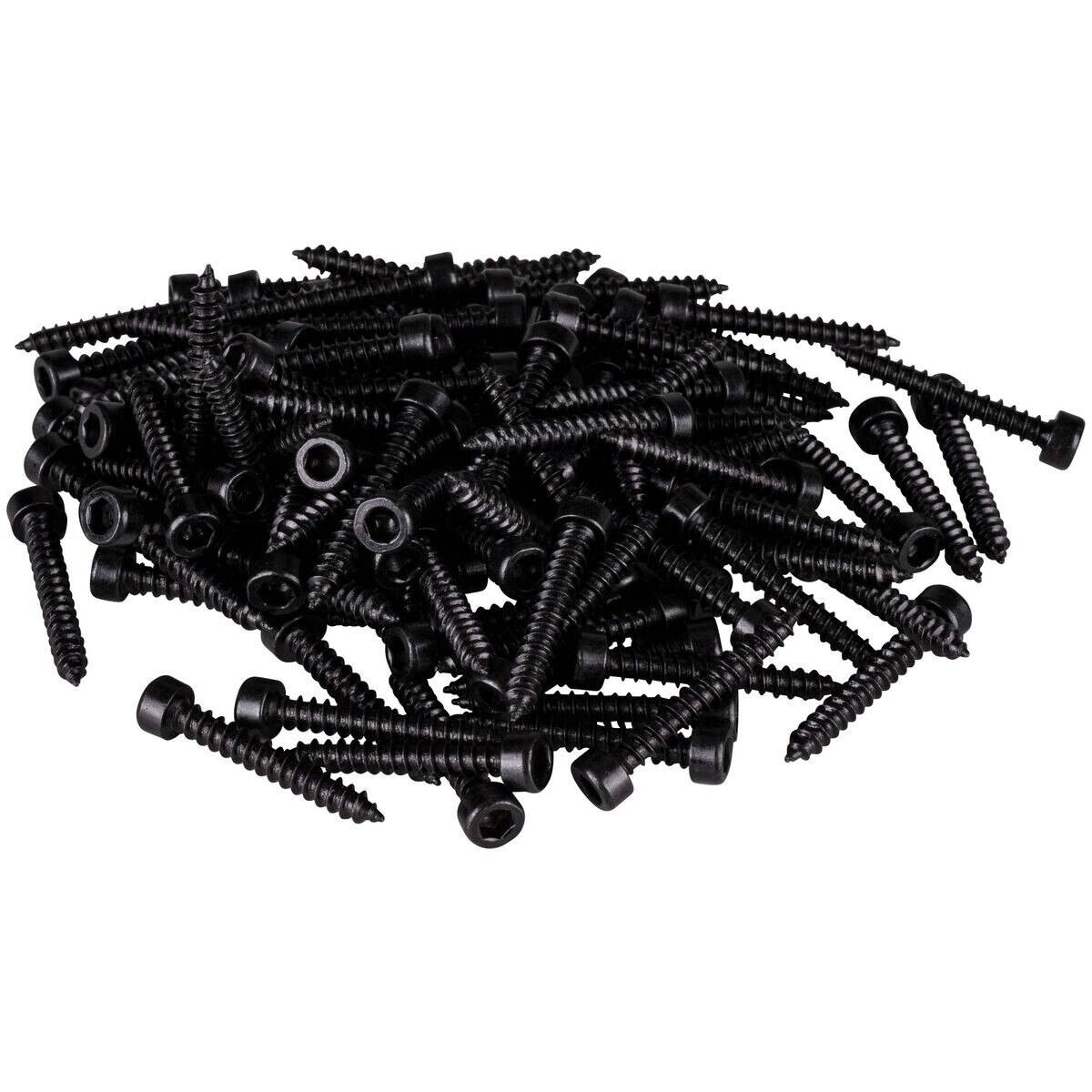 M3.5 x 25mm Cap Head Wood Screws Black 100 Pcs.